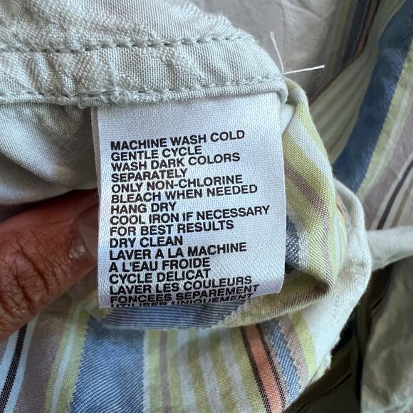 Tommy Bahama Men's Long Sleeve Button Up 100% Silk Shirt Lg Strip Blue Vacation - Picture 6 of 9